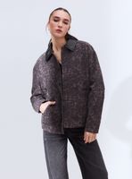 Chaqueta Animal Print Cuello PU