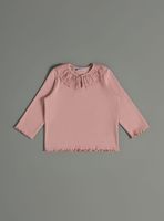 Polera Cuello Broderie y Botón