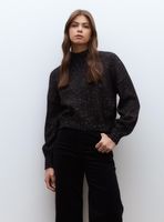 Sweater Manga Globo con Cuello Alto y Lurex Multicolor