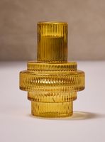 Candelabro Vidrio Amarillo 9x9x12 cm