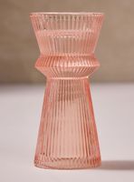 Candelabro Vidrio Rosado 6x6x12 cm