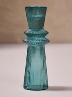 Candelabro Vidrio Azul  5x5x15 cm