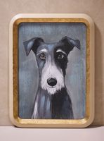 Cuadro de Perro Gris 30x40 cm