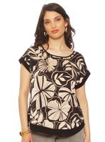 Blusa Estampado Floral con Escote Redondo