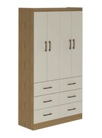 Clóset 4 Puertas 6 Cajones Café/Beige 182x40x100 cm