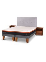 Cama Europea King Bee Comfort Base Dividida + Set Café
