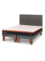 Cama Europea King Bee Comfort Base Dividida + Respaldo Gris