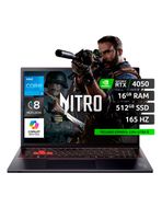 Notebook Gamer Nitro Lite Intel Core i5 RTX4050 16GB RAM 512GB SSD 16'' 165Hz WUXGA