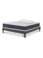 Cama Europea Box New Ortopedic 2 Plazas Base Normal + Almohada