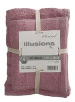 Set de 4 Toallas Rosadas Algodón