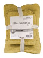 Set de 4 Toallas Ocre Algodón