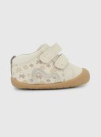 Botín De Niña Dos Velcros Corazon Estampado