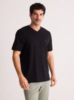 Polera Cuello V Básica Logo Bordado