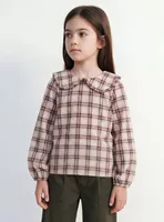 Blusa Escocesa Cuello Bobo