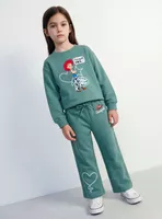 Pantalón Wide Leg Estampado Pixar Algodón