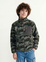 Polerón Polar Camo Full Ziper con Bolsillo Frontal