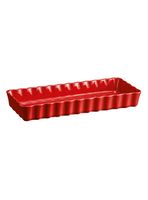 Fuente Tarta Rectangular Estrecha Rojo Cerámica 15x36.5 cm