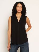 Polera sin Manga Escote V con Pliegue en Delantero