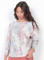 Sweater Manga 3/4 Sublimado Escote Redondo