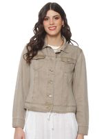 Chaqueta Manga Larga Lyocell Abotonado Delantero y Bolsillo