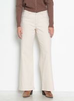 Jeans Wide Tiro Medio Pretina con un Botón