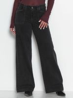 Jeans Wide Cargo Tiro Medio Pretina Básica un Botón Jn3