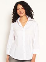 Blusa Manga 3/4 Abotonada en Delantero Strass