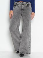 Jeans Wide Tiro Medio Pretina Básica 1 Botón 358