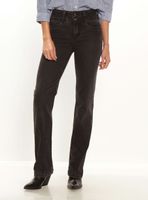 Jeans Tiro Alto Recto Pretina Alta Dos Botones