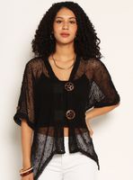 Chaleco Manga Corta Tejido Escote V con Botones