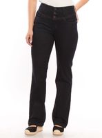 Jeans Escultural Recto Tiro Alto Pretina Alta 3 Botones