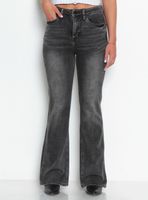 Jeans Flare Tiro Alto Pretina con 1 Botón