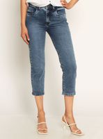 Jeans Capri Tiro Alto Pretina Básica