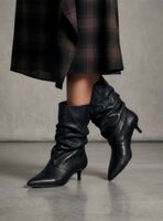 Botín Cuero Arrugada Mujer