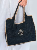 Bolso de Playa Black Raffia Tote Bag Duo