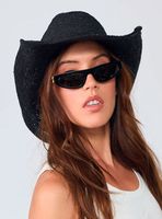 Sombrero Black Raffia Square Cowboy