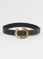 Cinturón de Cuero con Hebilla Ovalada