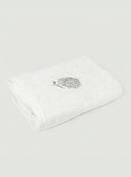 Toalla de Baño Bordada Hortensia Blanco 70x150 cm Algodón