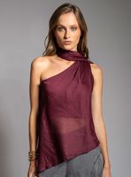 Polera Asimétrica Adraga Burdeo