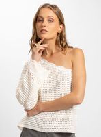 Chaleco Tejido Asimétrico Positano Blanco