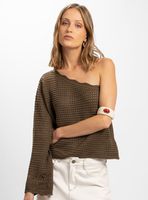 Chaleco Tejido Asimétrico Positano Café