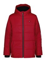 Parka con Logo Tipográfico en Manga Bicolor