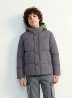 Parka Capucha Contraste y Cierre Snaps