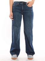 Jeans Básico Wide Leg Tiro Alto Pretina 1 Botón