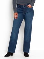 Jeans Recto Tiro Alto Pretina Básica con Botón Ja3