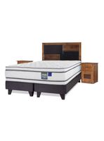 Cama Europea Majesty 2 Plazas Base Dividida Grafito + Set Muebles Colonia