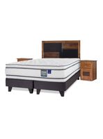 Cama Europea Majesty King Base Dividida Grafito + Set Muebles Colonia
