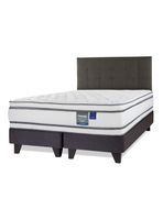 Cama Europea Majesty King Base Dividida Grafito + Respaldo Design Grafito