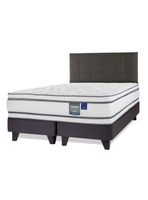 Cama Europea Majesty Súper King Base Dividida Grafito + Respaldo Design Grafito
