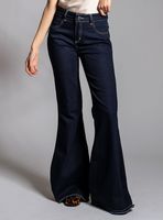 Jeans Tiro Medio Flare Azul R